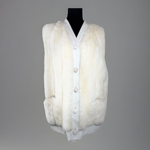 lilli ann Jackets & Blazers - Vintage 70s Faux Fur Vest White Albert Schuman Lilli Ann Made in England-No size
